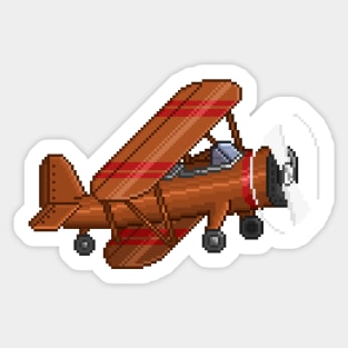 Pixelart Biplane Sticker